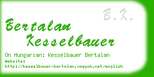 bertalan kesselbauer business card